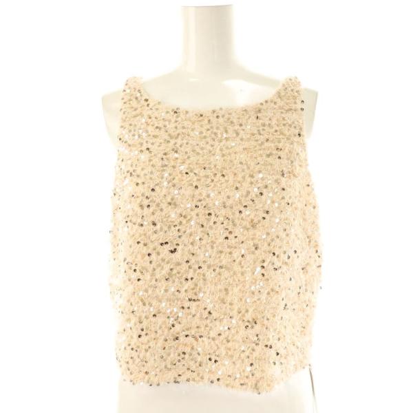 未使用品 スナイデル SNIDEL 24AW スパンコールタンクトップ F コーラルピンク /HK ...