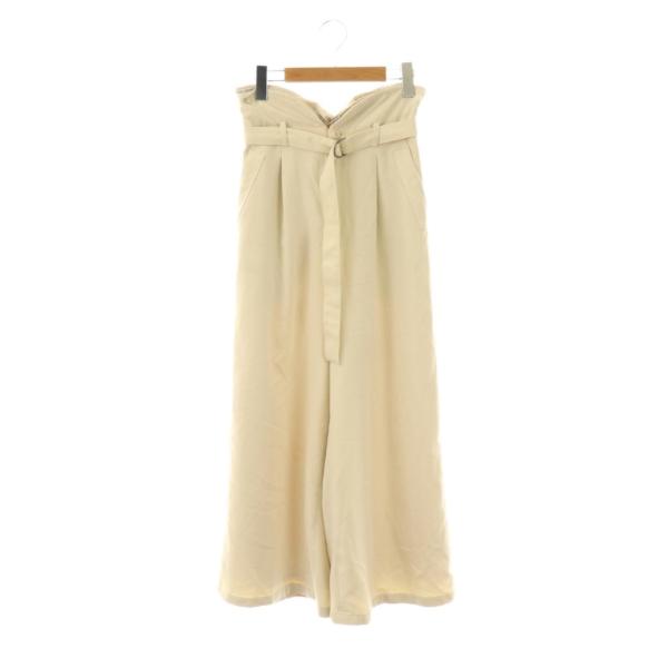 アメリヴィンテージ Ameri VINTAGE ベルト付き ワイドパンツ タック S アイボリー /...