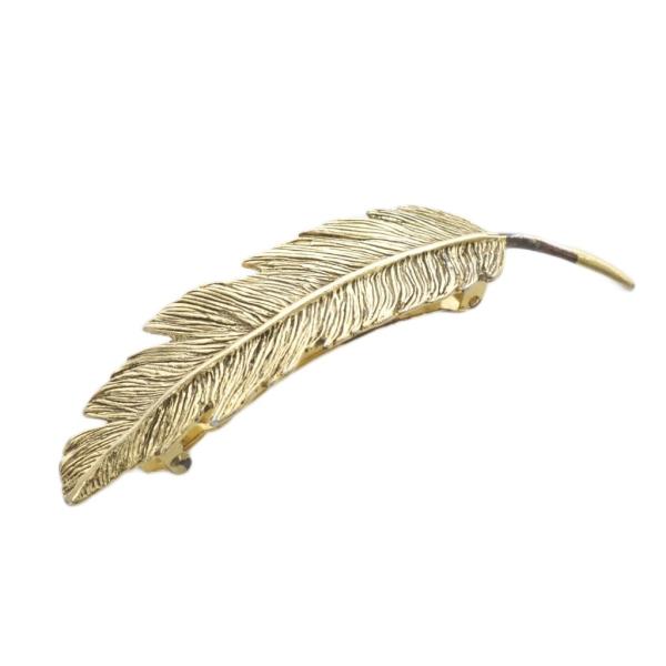 プリュイ PLUIE フェザー M バレッタ ゴールド色 /SR ■SH レディース
