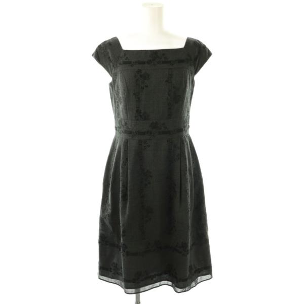 トッカ TOCCA LAVIEN ROSE ドレス ワンピース 膝丈 ノースリーブ 00 黒 ブラッ...