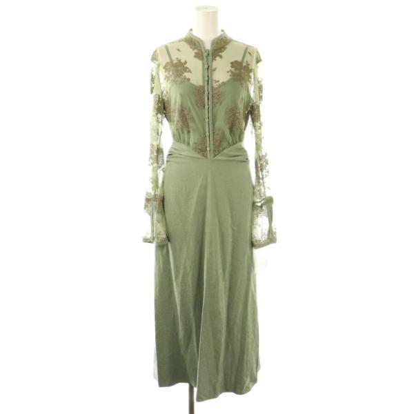アメリ AMERI FLOWER LACE DRESS ワンピース ドレス 長袖 ロング レース S...