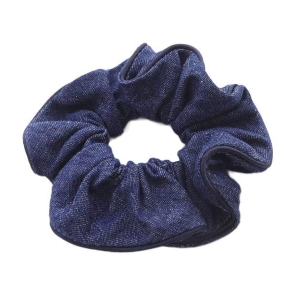 アレクサンドルドゥパリ Alexandre De Paris デニムシュシュ ヘアゴム 紺 ネイビー...