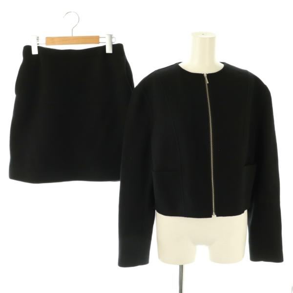 アニュアンス anuans ウールダブルクロスリバーショートジャケット スカート セットアップ スー...