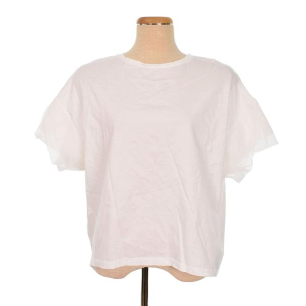 ルクールブラン le.coeur blanc チュールねじりスリーブフレンチプルオーバー Tシャツ ...