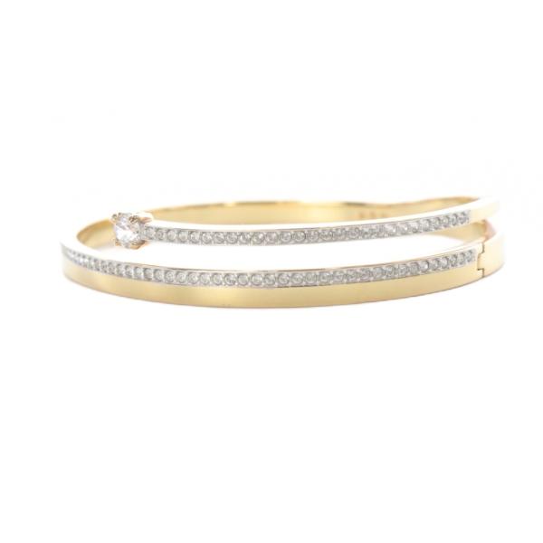 スワロフスキー SWAROVSKI fresh bangle バングルブレスレット M ゴールド色 ...