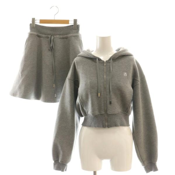 スナイデル SNIDEL 25SS スウェット ミニスカート セットアップ パーカー フレアスカート...