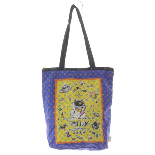 レスポートサック LesportSAC ナイロン 総柄 プリント トートバッグ ハンドバッグ オレン...