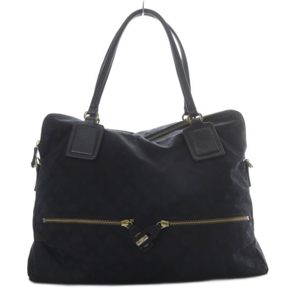 ラシット RUSSET トートバッグ ハンドバッグ モノグラム 総柄 ナイロン ブラック /YO5 ...