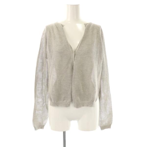 ファビアナフィリッピ FABIANA FILIPPI メッシュ ニット カーディガン Vネック グレ...