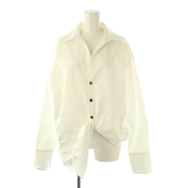 フェラガモ FERRAGAMO コットンドレスシャツ 長袖 44 ホワイト /HK ■OS レディー...