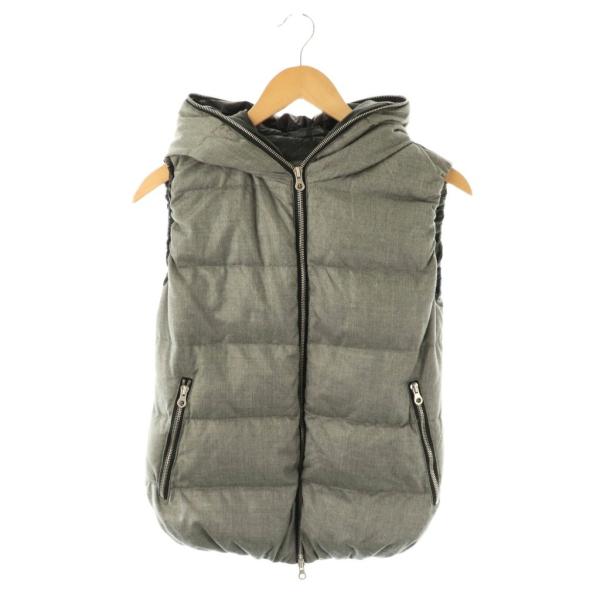 デュベティカ DUVETICA FEBEDUE ダウンベスト ジップアップ 42 グレー /HK ■...