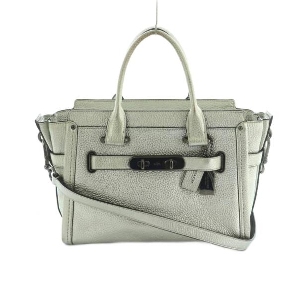 コーチ COACH スワッガー27 2WAY ハンドバッグ ショルダーバッグ シルバーカラー 348...