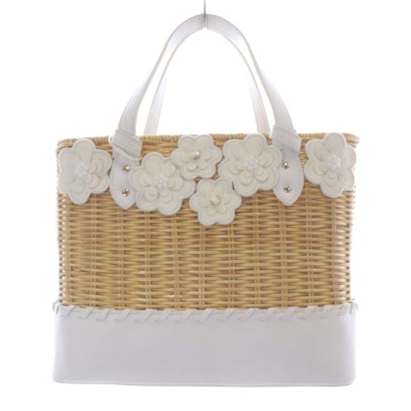 未使用品 チェスティ Chesty かごバッグ ハンドバッグ ベージュ 白 ホワイト /SR レディ...