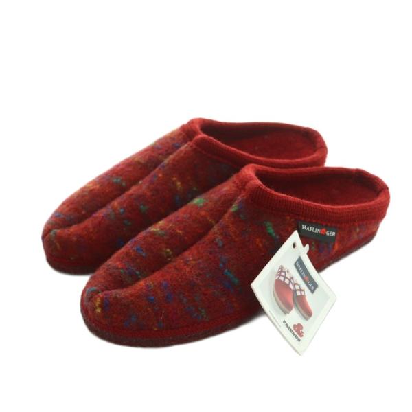 未使用品 ハフリンガー Haflinger 6340 ルームシューズ スリッパ 23.0cm 赤 レ...