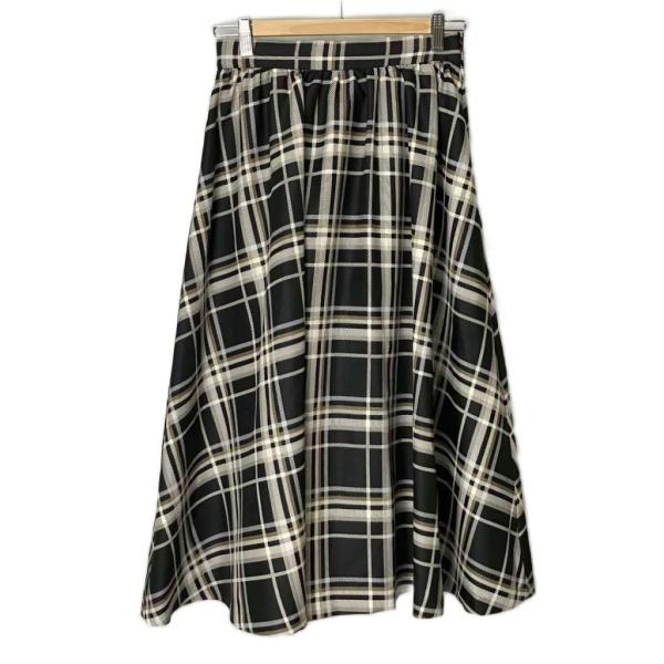 バーニーズニューヨーク BARNEYS NEW YORK チェック柄 フレア スカート ロング丈 F...