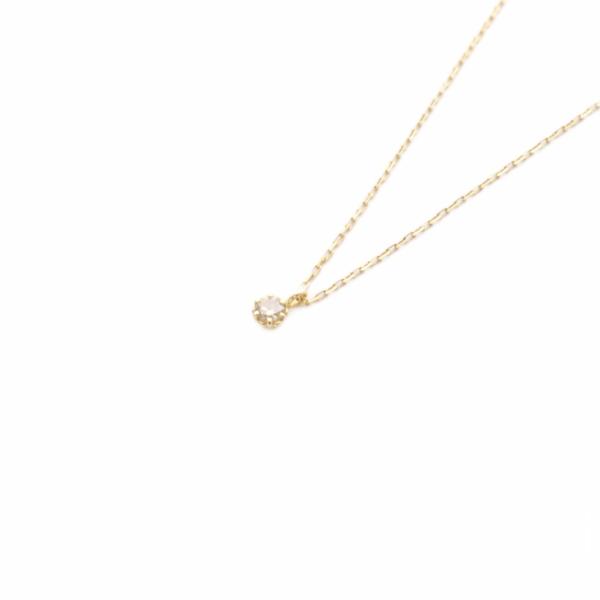 アガット agete ネックレス K18YG 0.05ct 1P ダイヤモンド イエローゴールド /...