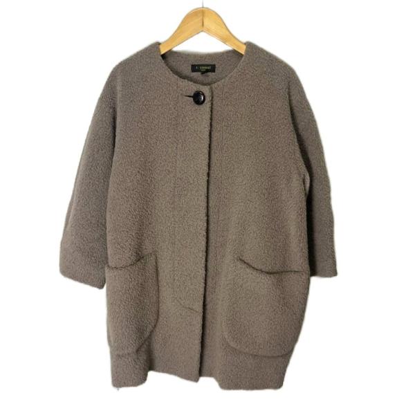 ティヤマイパリ ショートコート ノーカラーラーコート コート 1 ベージュ レディース