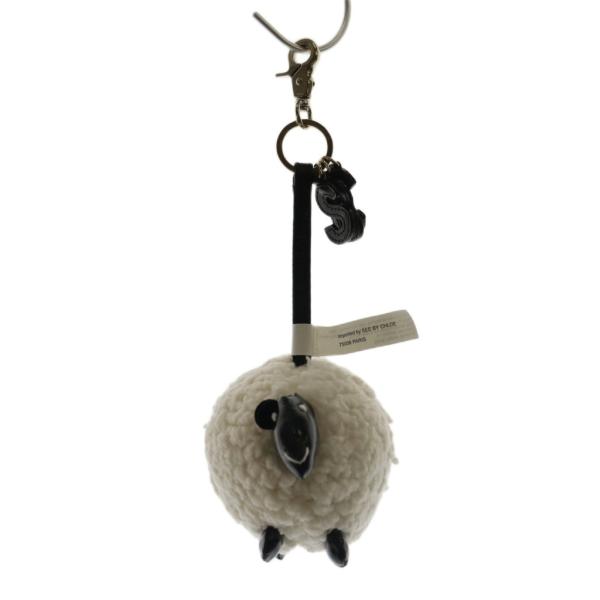 シーバイクロエ SEE BY CHLOE 羊モチーフ バッグチャーム キーホルダー ストラップ 白 ...