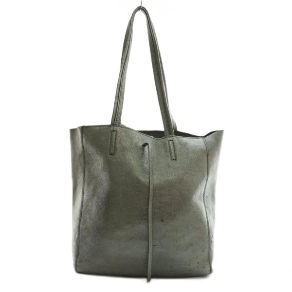 アンドレアカルドネ Andrea Cardone レザートートバッグ 銀色 シルバーカラー /SS ...