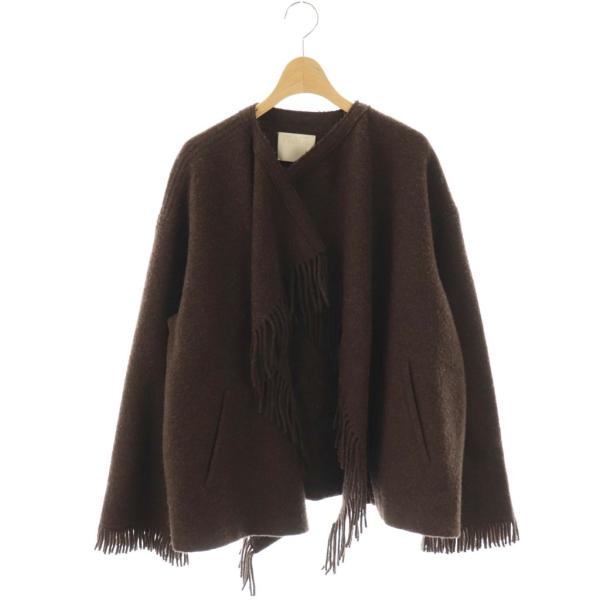 プラージュ Plage 23AW MANTECO フリンジ ポンチョ アウター 38 ブラウン /C...