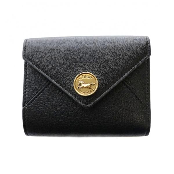 クロエ CHLOE エンベロープ envelope スモールトリフォールド ウォレット 財布 グレイ...