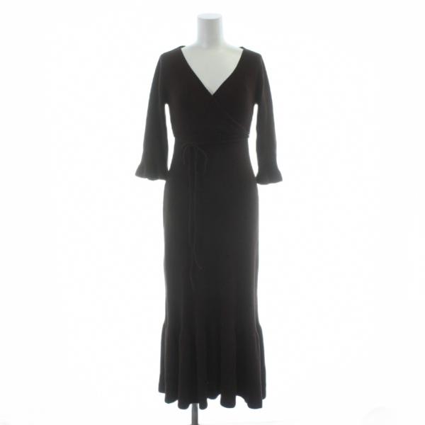 スナイデル SNIDEL ホーム 23SS Melty カシュクールニットワンピース F 茶 ブラウ...