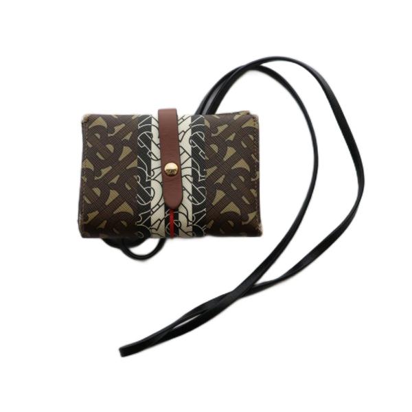 バーバリー BURBERRY TBモノグラムショルダーウォレット 2つ折り財布 マルチカラー 茶 ブ...