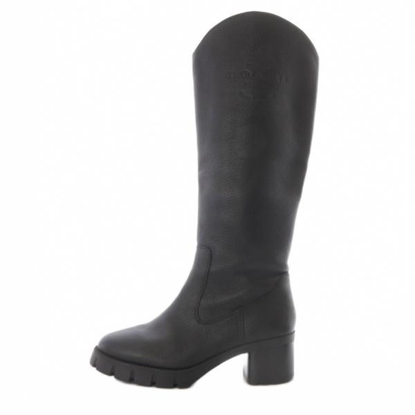 コーチ COACH CIARA Bootie ロングブーツ レザー ロゴ 6.5C 黒 ブラック C...