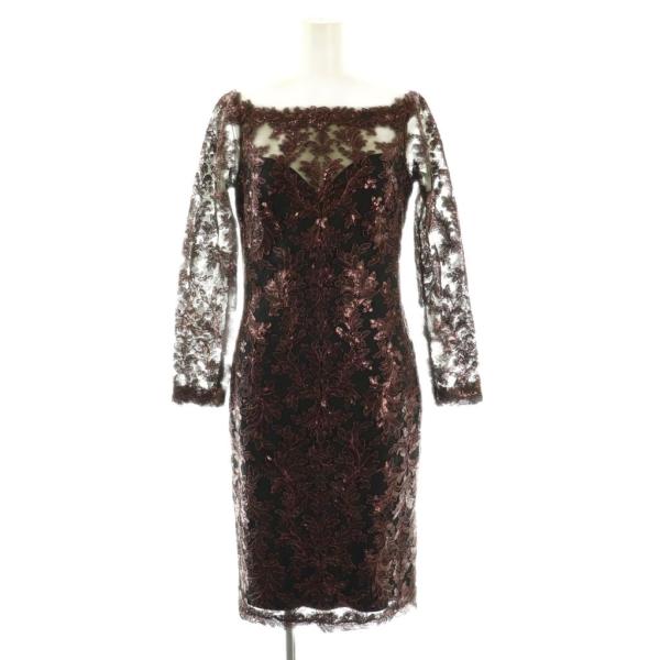 タダシショージ TADASHI SHOJI オフショルダー レースドレス チュール スパンコール 2...