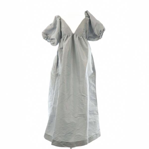 未使用品 ガニー GANNI F8936 パフスリーブ オープンバック タフタドレス ワンピース 3...