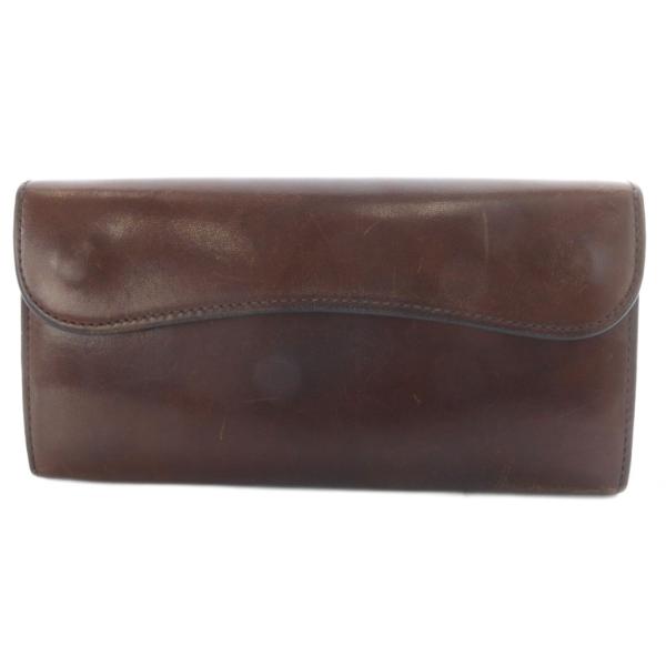 ワイルドスワンズ WILDSWANS WAVE 長財布 シェルコードバン ダブルホック ブラウン /...