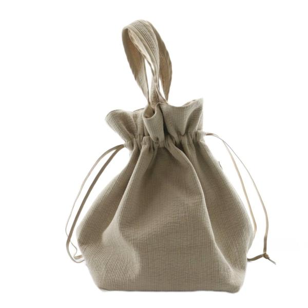 ピオヌンナル pionunnal something 巾着バッグ ハンド 2WAY ベージュ /AQ...