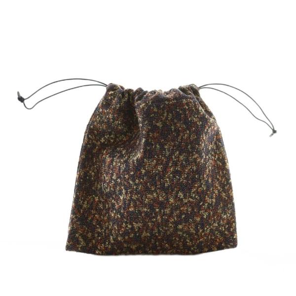 マリアラローザ Maria La Rosa ジャガード巾着バッグ ラメ 茶 ブラウン マルチカラー ...