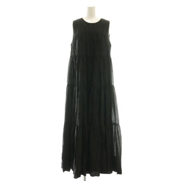 アニュアンス ?nuans 25SS テンセルリッチオーガンティアードワンピース M ブラック /C...