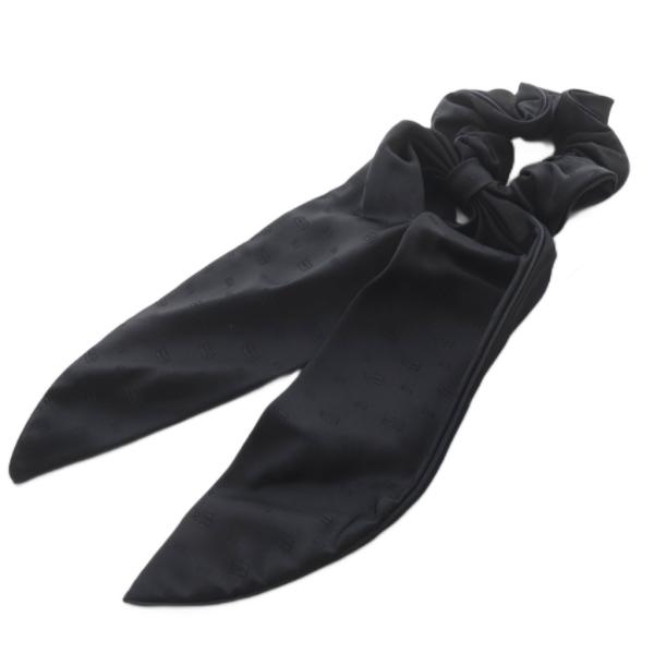 アレクサンドルドゥパリ Alexandre De Paris リボン シュシュ 総柄 黒 ブラック ...