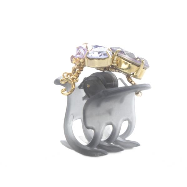 コンプレックスビズ Complex Biz ビジュー デザートクリップ中 グレー 紫 パープル /S...