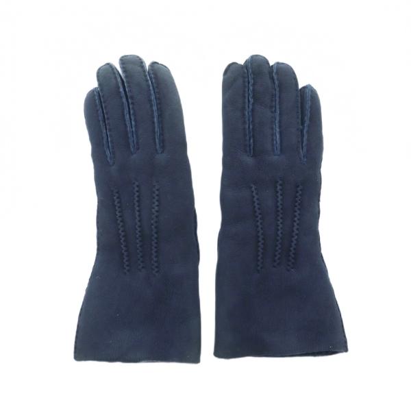 アニェル Agnelle 手袋 スエード ボア ネイビー /RI ■OS レディース