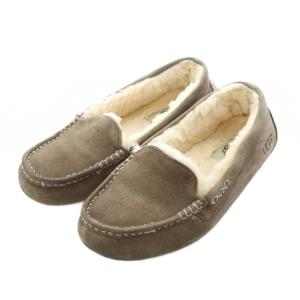 アグ オーストラリア UGG australia ムートン モカシン シューズ フラットシューズ US7 24cm 茶色 ブラウン /RI ■OS レディース