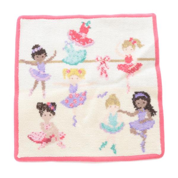 フェイラー FEILER バレエ ハンドタオル 総柄 白 ホワイト ピンク /SR レディース