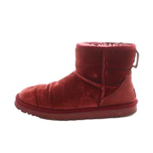 アグ オーストラリア UGG australia ムートンブーツ ショートブーツ ベロア US7 24.0cm ワインレッド /MI ■OS レディース