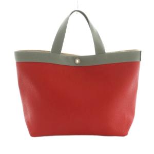 エルベシャプリエ Herve Chapelier 704GP コーテッドキャンバススクエアトート トートバッグ バイカラー 赤 グレー /MI ■OS レディース
