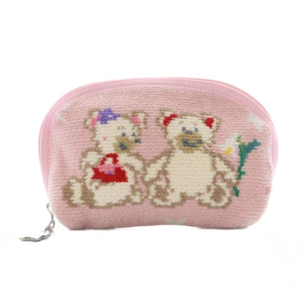 フェイラー FEILER リーベ&amp;リリア ポーチ ペールピンク クマ柄 パイル地 /RI ■OS レ...