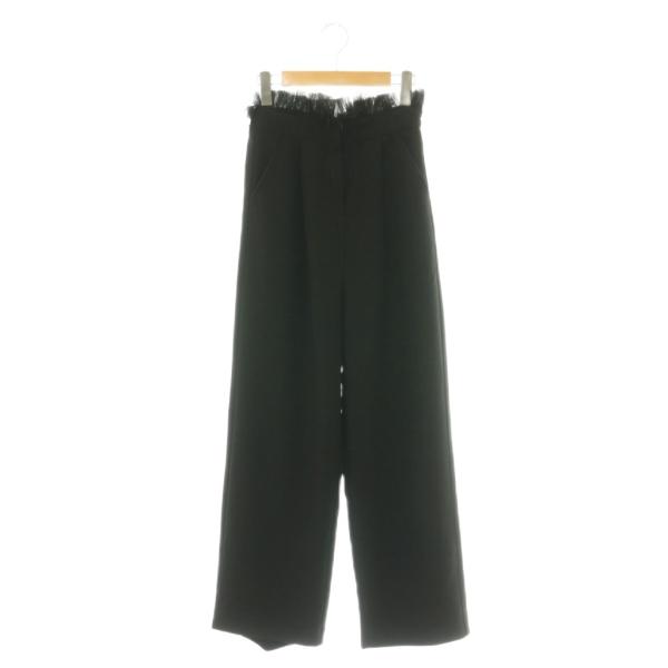 ハイアンド HIAND Tucked tulle ruffled pants ストレートパンツ ブラ...