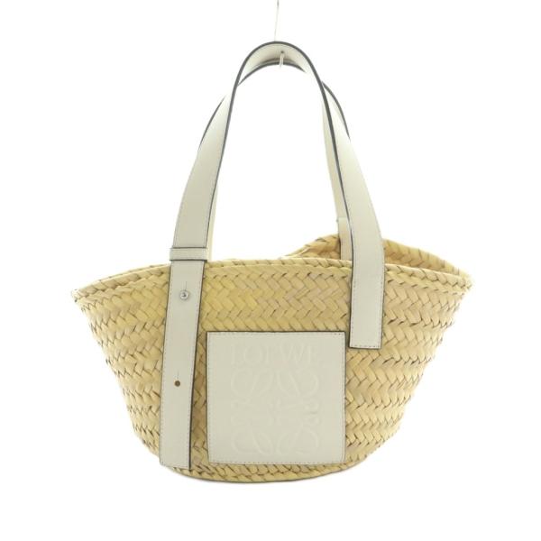 ロエベ LOEWE バスケットバッグ スモール(ヤシの葉&amp;カーフ) カゴバッグ ハンドバッグ ベージ...