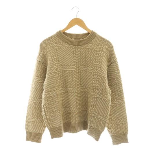 オーラリー AURALEE ハードツイストメリノジャガードニット セーター 1 キャメル /DF ■...