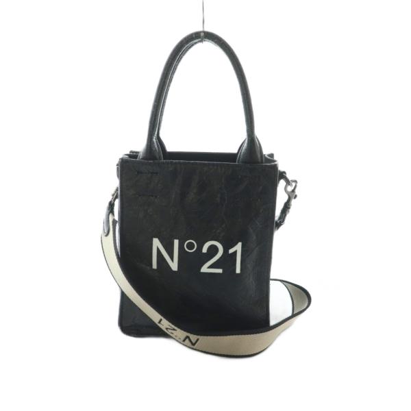 ヌメロヴェントゥーノ N°21 2WAY ペーパーバッグ ハンドバッグ ショルダーバッグ 黒 /MI...