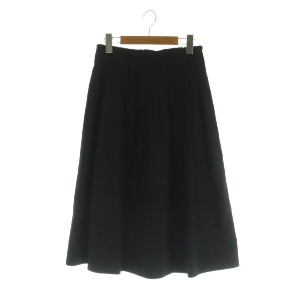 バーニーズニューヨーク BARNEYS NEW YORK タックフレアスカート ロング F ブラック...