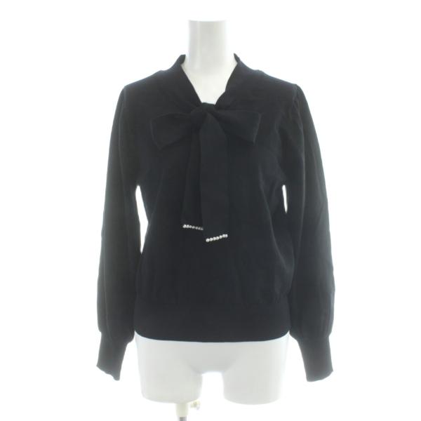 フェルゥ Feroux 23AW プチパールボウタイ ニット セーター F 黒 ブラック 長袖 /A...