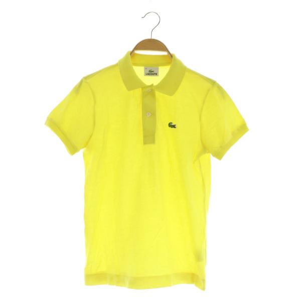 ラコステ LACOSTE 半袖ポロシャツ 鹿の子 40 イエロー /MY ■OS レディース