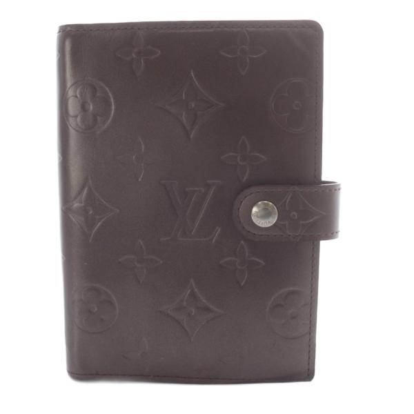 ルイヴィトン LOUIS VUITTON モノグラムマット アジェンダPM システム手帳 ダークブラ...